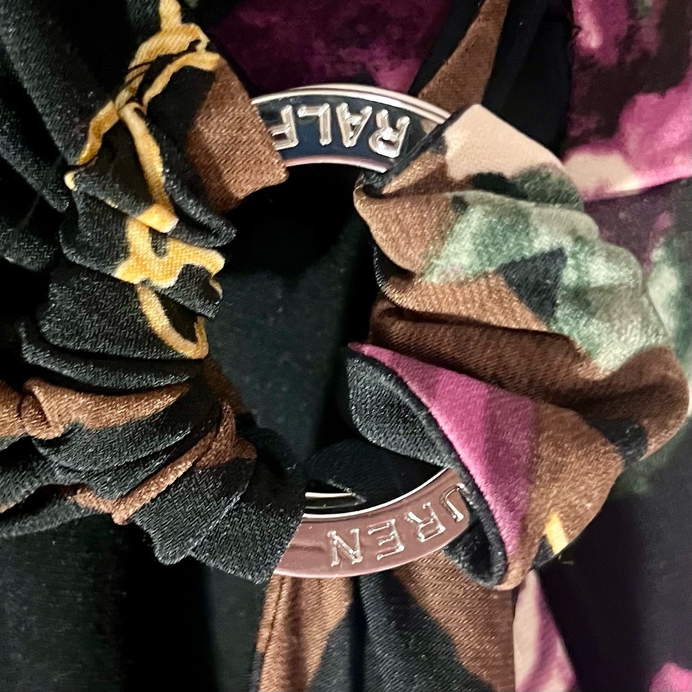 Raplph by Ralph Lauren Surplice Dress Navy Floral Belt Print 10P - Picture 6 of 10